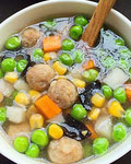 豌豆粒粒丸子汤